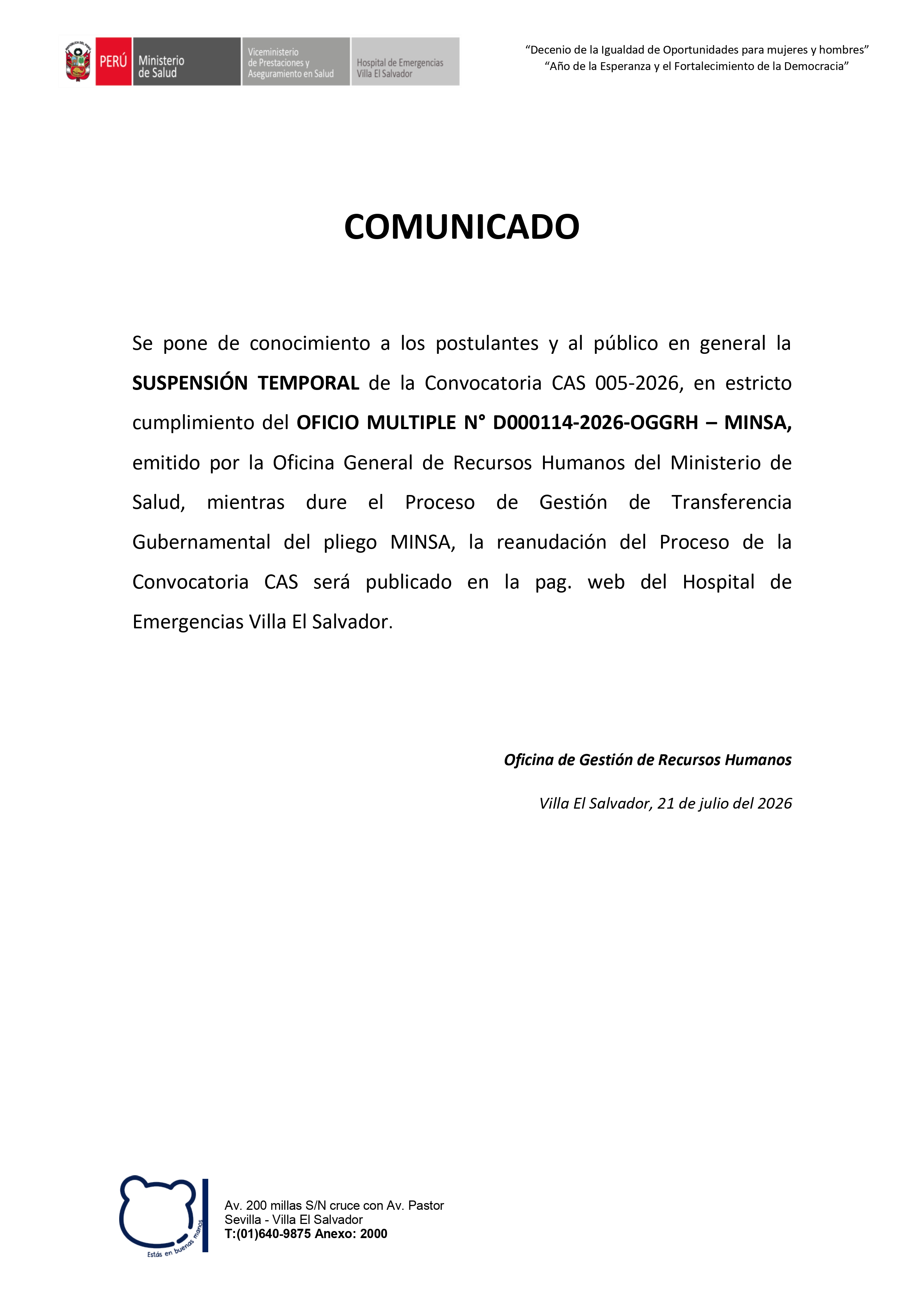 Comunicado