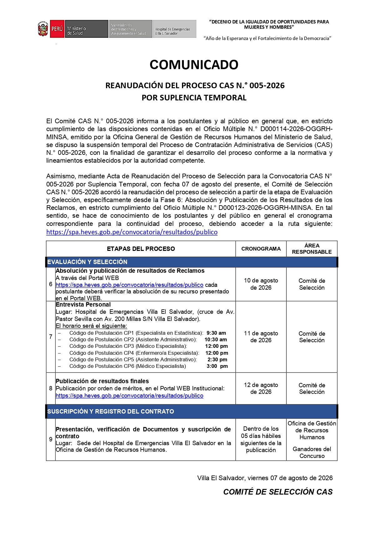 Comunicado